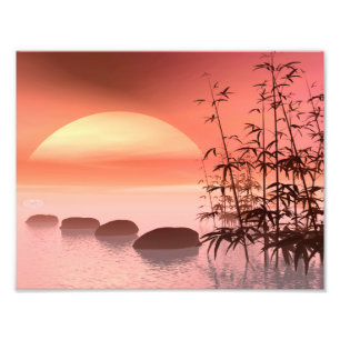 Impression Photo Étapes asiatiques vers le soleil - rendu 3D