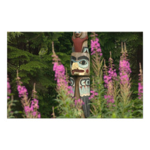Impression Photo États-Unis, Alaska, Ketchikan, Totem Bight State