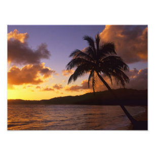 Impression Photo États-Unis, Hawaï, Kauai, Lever de soleil coloré d