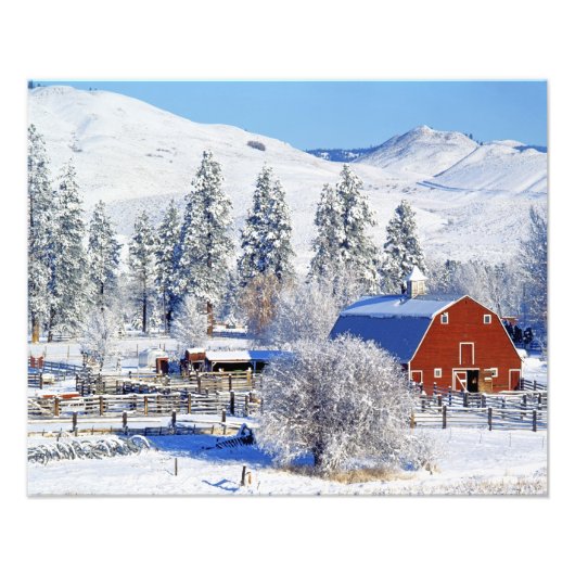 Impression Photo États-Unis, Washington, Methow Valley, Granges dan (Devant)