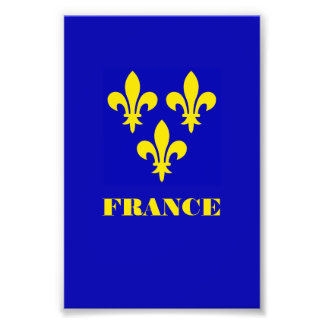 Impression Photo Étendard Royal Français Médiéval Fidélité Héraldiq