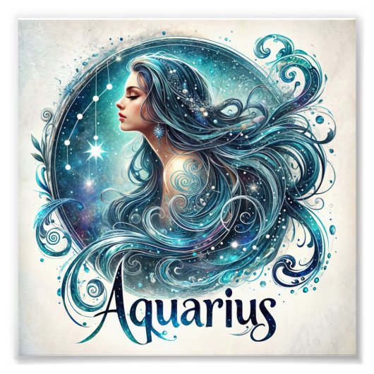 Impression Photo Ethereal Aquarius Zodiac (Devant)