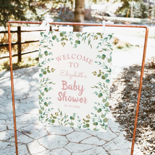 Impression Photo Eucalyptus Feuille Baby shower Affiche de bienvenu
