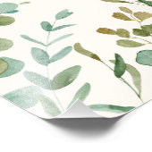 Impression Photo Eucalyptus Feuille Baby shower Affiche de bienvenu (Coin)