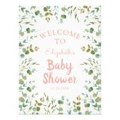 Impression Photo Eucalyptus Feuille Baby shower Affiche de bienvenu (Devant)