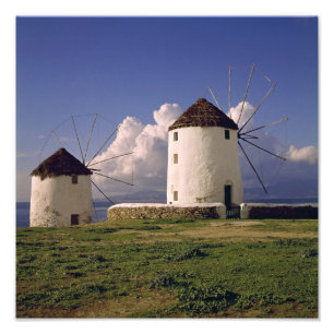 Impression Photo Europe, Grèce, Mykonos. Enduit à la chaux