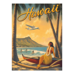 Impression Photo Évasion Aloha de la fille Hula Hawaïenne vintage P