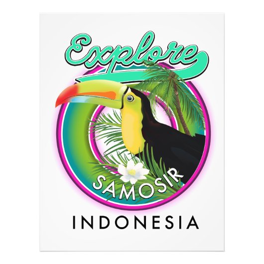 Impression Photo explorer Samosir indonésie logo de voyage (Devant)