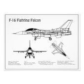 Impression Photo F-16 Faucon de combat - Plan directeur de l'avion (Devant)