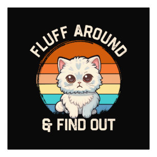 Impression Photo Faire du Fluff et Découvrir Drôle Chat Rétro