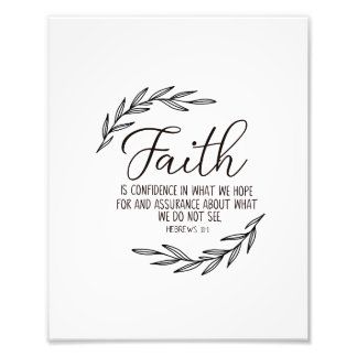 Impression Photo Faith Wall Art, Verse de la Bible, Hébreux 11:1