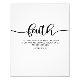 Impression Photo Faith Wall Art, Verse de la Bible, Hébreux 11:1