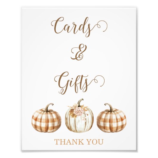 Impression Photo Fall Orange Pumpkin Baby Shower Sign (Devant)