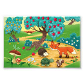 Impression Photo Famille d'animaux dans le bois. (Devant)