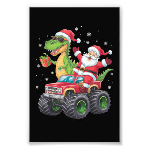 Impression Photo Famille de Noël assortie Santa Truck Dinosaure 