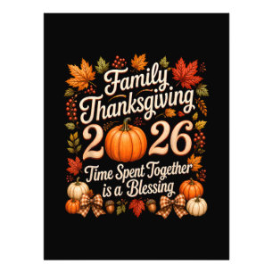 Impression Photo Famille Thanksgiving 2026 Équipe de Thanksgiving