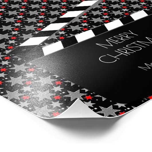 Impression Photo Fantastique Clapperboard tournage noir blanc rouge (Coin)