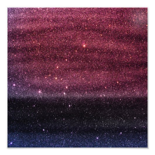 Impression Photo Faux dégradé violet et Parties scintillant bleue (Devant)