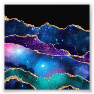 Impression Photo Faux Marbled Agate Stone Galaxy Sparkly Shining