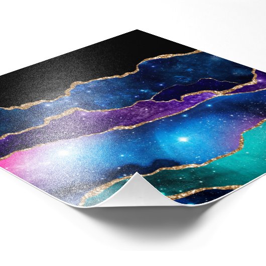 Impression Photo Faux Marbled Agate Stone Galaxy Sparkly Shining (Coin)