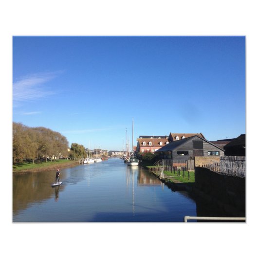 Impression Photo Faversham Creek, Angleterre, avec Paddle Boarder (Devant)