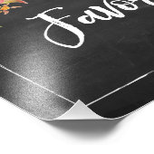 Impression Photo Favorisant Rustic Chalkboard Floral Mariage Sign (Coin)