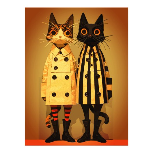 Impression Photo Felines de mode - Chats Quirateux et bottes (Devant)