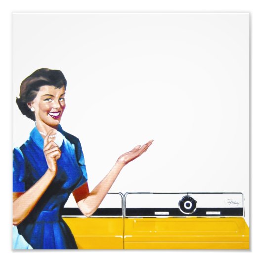 Impression Photo Femme au foyer et nouvelle laveuse (Devant)