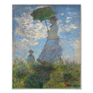 Impression Photo Femme au parasol - Madame Monet et son fils