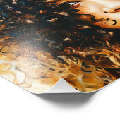 Impression Photo Femme aux cheveux bouclés sous le ciel bleu Arrièr (Coin)