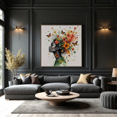 Impression Photo Femme aux papillons et fleurs (3 sur 4)