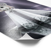 Impression Photo Femme blanche dramatique dans FuturisticSparkling (Coin)