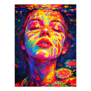 Impression Photo Femme Sereine Sous l'Eau Couleurs Arc-en-Ciel Impa