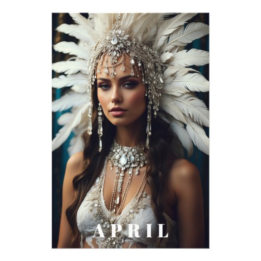 Impression Photo *~ Femmes AP53 AVRIL Boho DIAMANTS D'ANNIVERSAIRE (Devant)