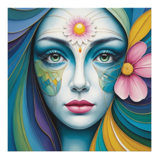 Impression Photo Femmes de fleurs mandala (Devant)