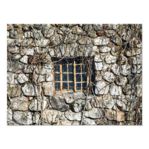 Impression Photo Fenêtre Dans Un Mur De Pierre