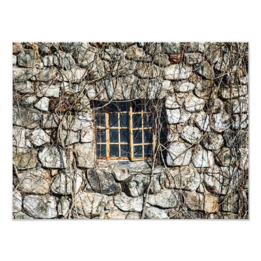 Impression Photo Fenêtre Dans Un Mur De Pierre (Devant)