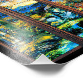 Impression Photo Fenêtre en verre Tiffany Paysage (Coin)