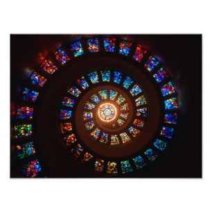 Impression Photo Fenêtre spirale en verre tendu