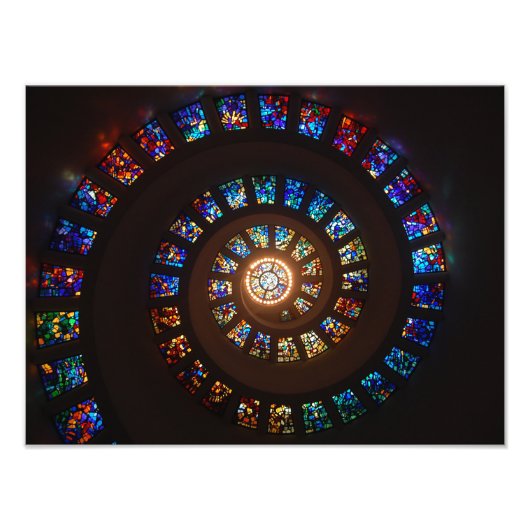 Impression Photo Fenêtre spirale en verre tendu (Devant)
