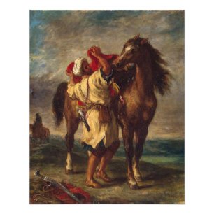 Impression Photo Ferdinand Delacroix Arab Saddle Son Cheval
