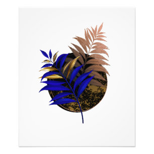 Impression Photo Ferme bleue sur cercle noir