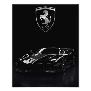 Impression Photo Ferrari FXX-K Hypercar noire Supercar sombre