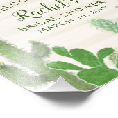 Impression Photo Fête Cactus Or Script Bienvenue à la Baby Shower d (Coin)