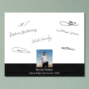 Impression Photo Fête de graduation noire moderne signant l'invité
