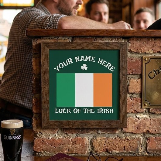 Impression Photo Fête de la Saint-Patrick Drapeau de l'Irlande Nom