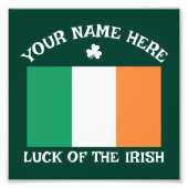 Impression Photo Fête de la Saint-Patrick Drapeau de l'Irlande Nom (Devant)