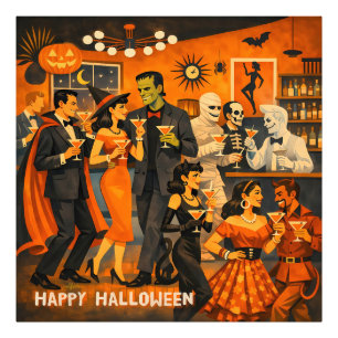 Impression Photo Fête de martini Halloween Moderne du Milieu du Siè