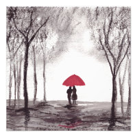 Fête mariage du couple d'amour parapluie rouge