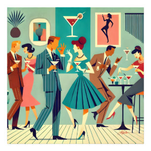 Impression Photo Fête Mid Century Modern La Danse du Martini